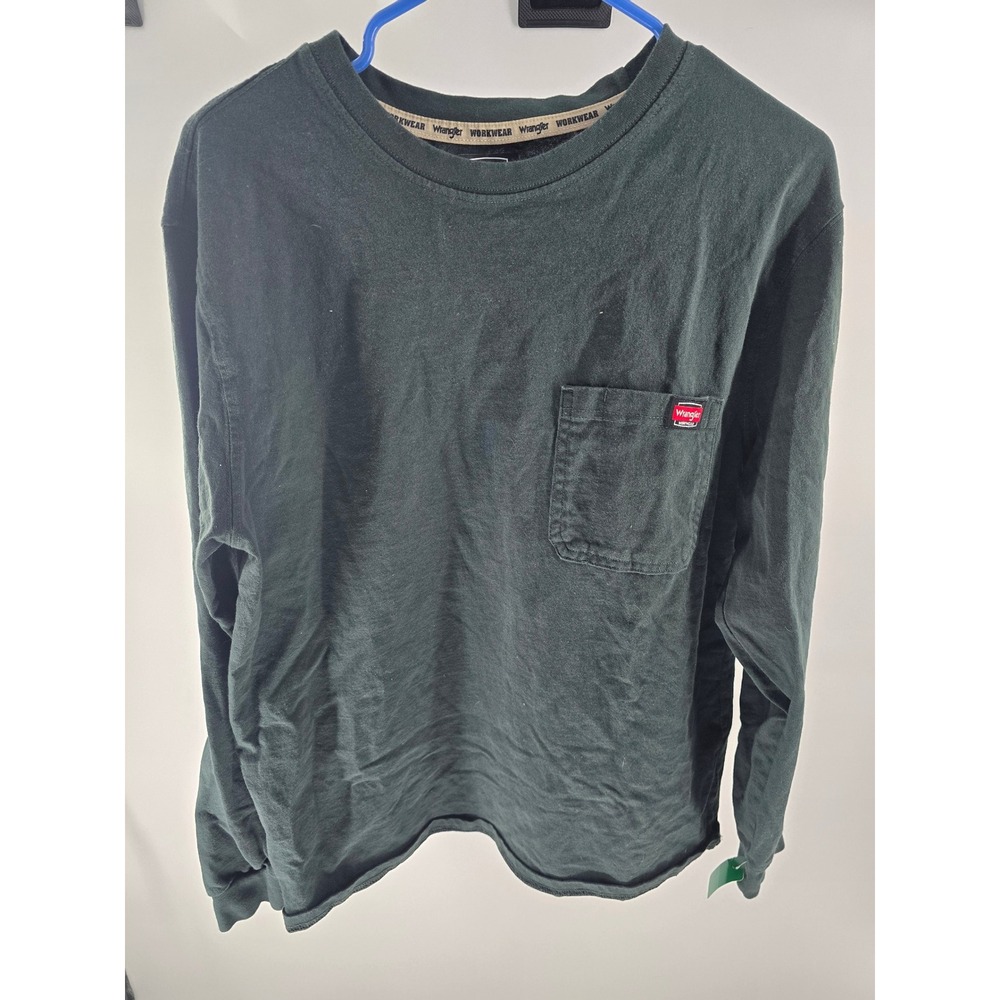Wrangler‎ Workwear Mens Forest Green Long Sleeve Pocket T-Shirt Medium WW55270